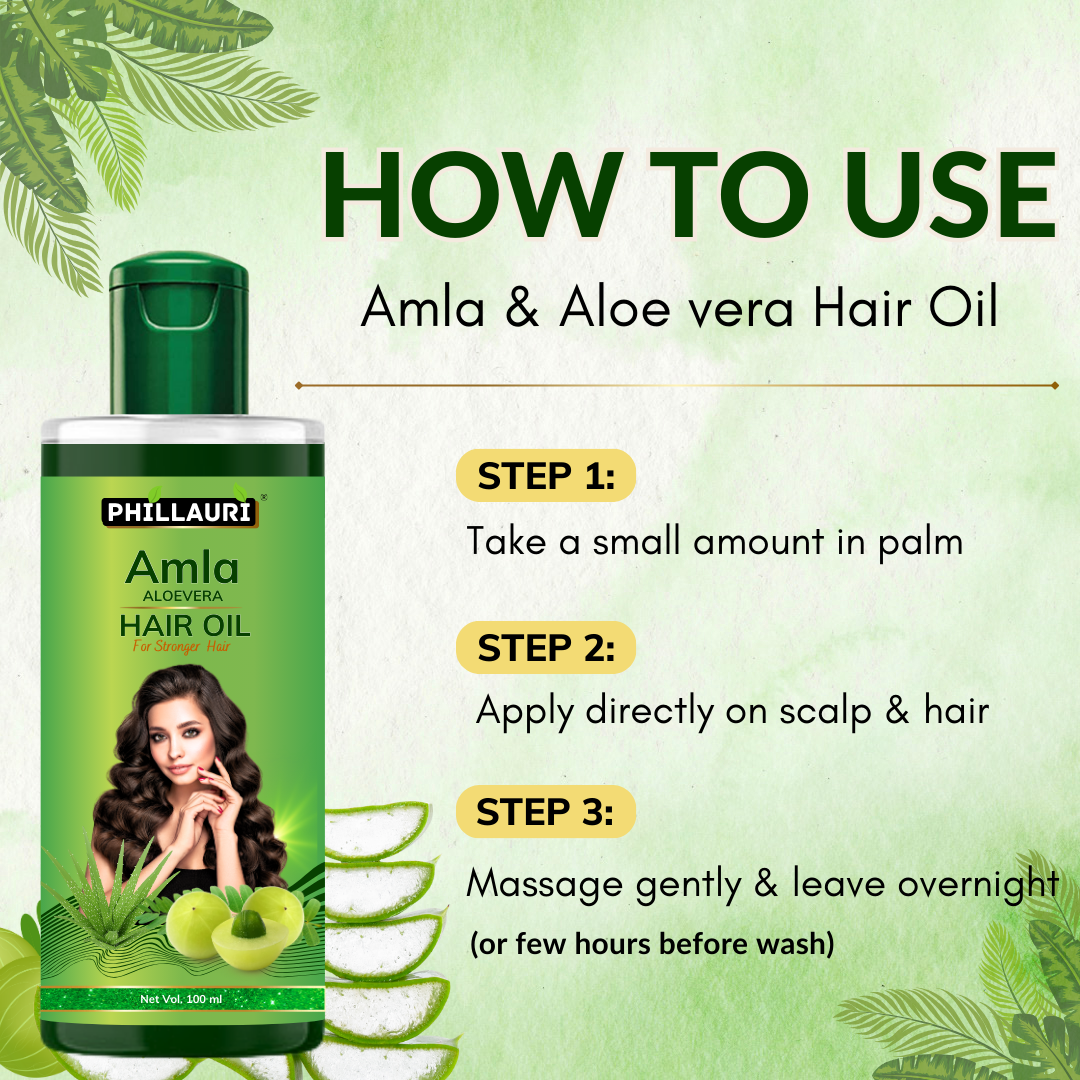 Phillauri Natural Pure Amla AloeVera Hair Oil For Strong hair, 100ml