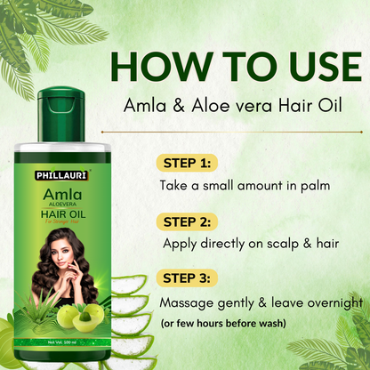 Phillauri Natural Pure Amla AloeVera Hair Oil For Strong hair, 100ml