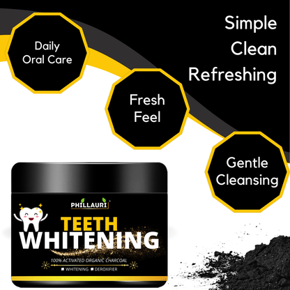 Phillauri Teeth Whitening Powder For Whitening And Detoxifier, 50GM