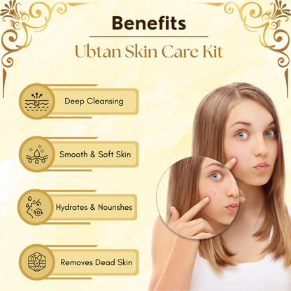 Phillauri Ubtan scrub, Face Wash, Face Cream, Skin and Body Combo Kit, 100g + 60ml + 50g