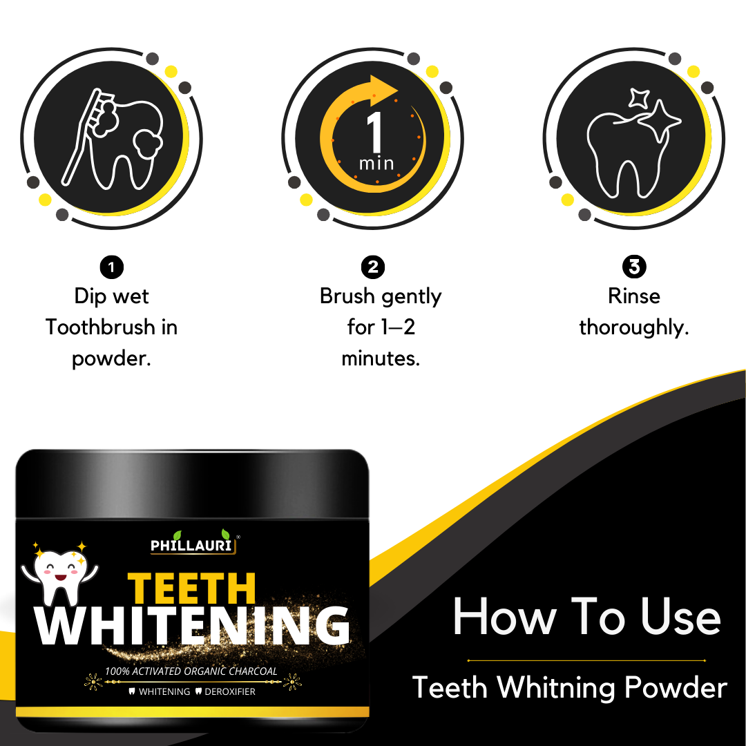 Phillauri Teeth Whitening Powder For Whitening And Detoxifier, 50GM