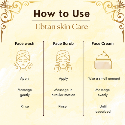 Phillauri Ubtan scrub, Face Wash, Face Cream, Skin and Body Combo Kit, 100g + 60ml + 50g
