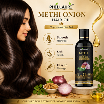 Phillauri Methi Onion Hair Oil – Helps Control Hair Fall, 100ml