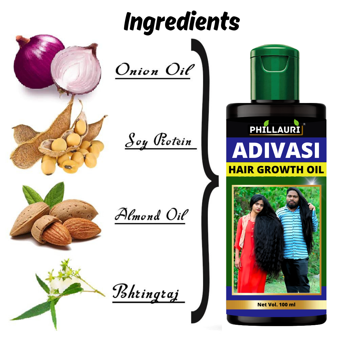 Phillauri Adivasi Hair Growth Oil, Shampoo, conditioner Combo For Women And Men