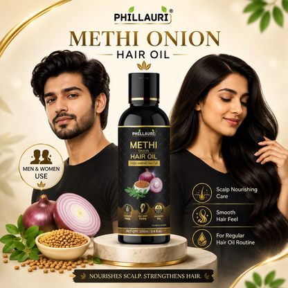 Phillauri Methi Onion Hair Oil – Helps Control Hair Fall, 100ml