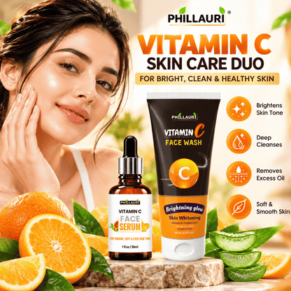 Phillauri Vitamin C Skin Care Duo – Vitamin C Face Wash + Vitamin C Face Serum