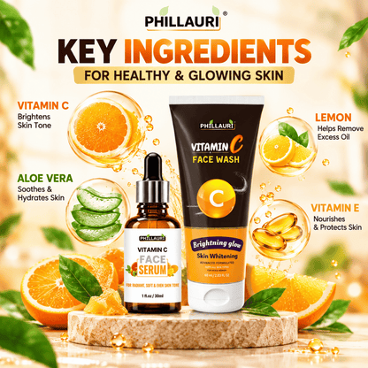 Phillauri Vitamin C Skin Care Duo – Vitamin C Face Wash + Vitamin C Face Serum