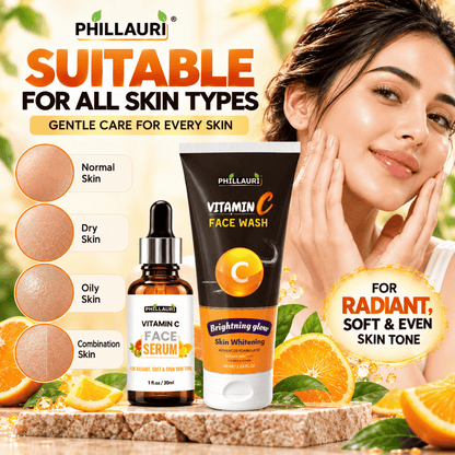 Phillauri Vitamin C Skin Care Duo – Vitamin C Face Wash + Vitamin C Face Serum