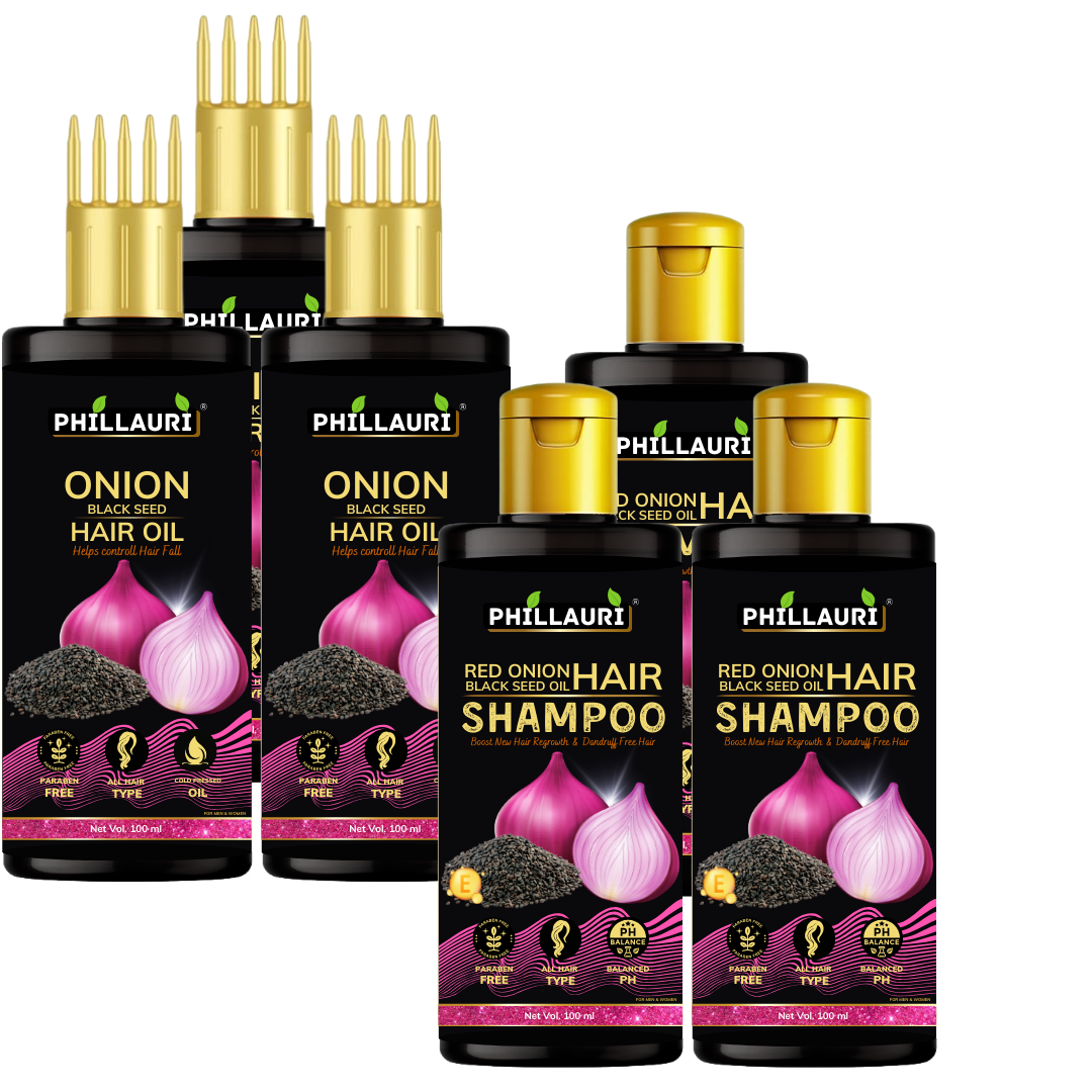 Phillauri Onion Black Seed Hair Oil With Shampoo combo For Hair Growth