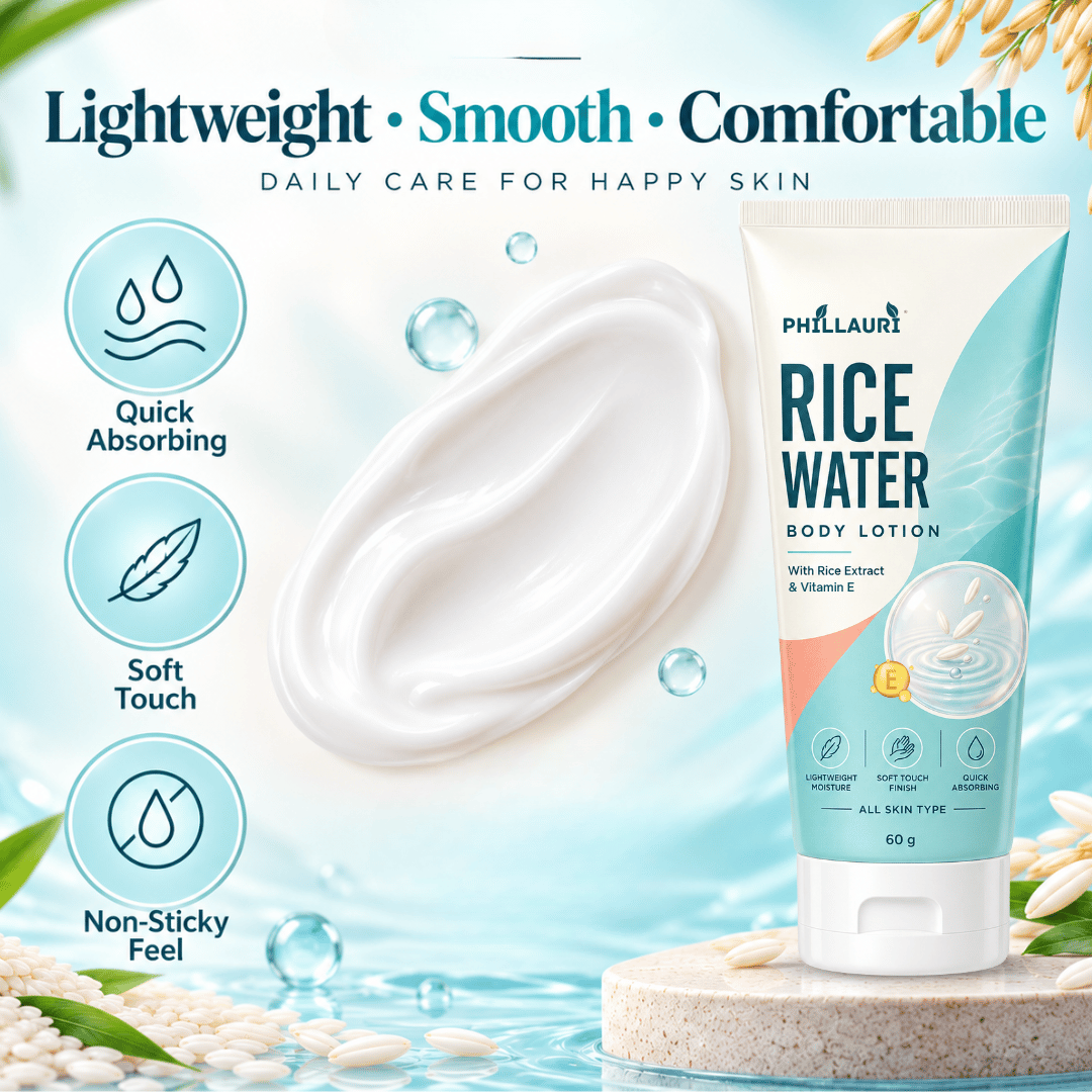 Phillauri Rice Water Body Lotion – With Rice Extract, Vitamin E & Aloe Vera