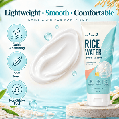 Phillauri Rice Water Body Lotion – With Rice Extract, Vitamin E & Aloe Vera