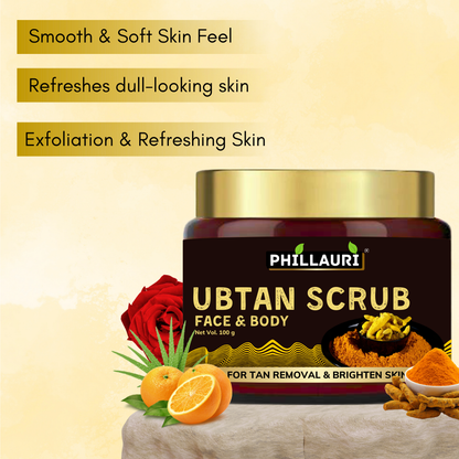Phillauri Ubtan Tan Removal Face Scrub For Glowing Skin, 100g