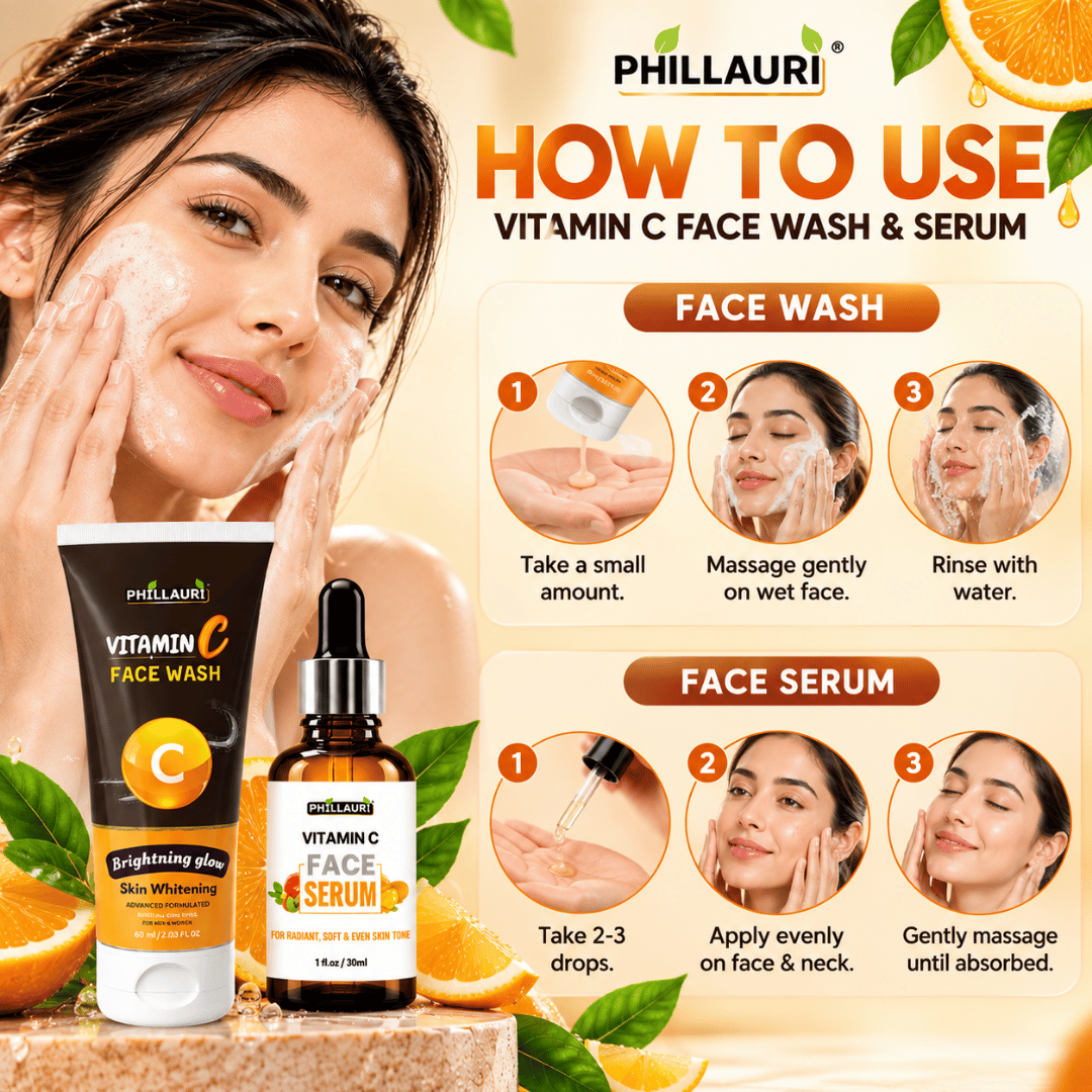Phillauri Vitamin C Skin Care Duo – Vitamin C Face Wash + Vitamin C Face Serum