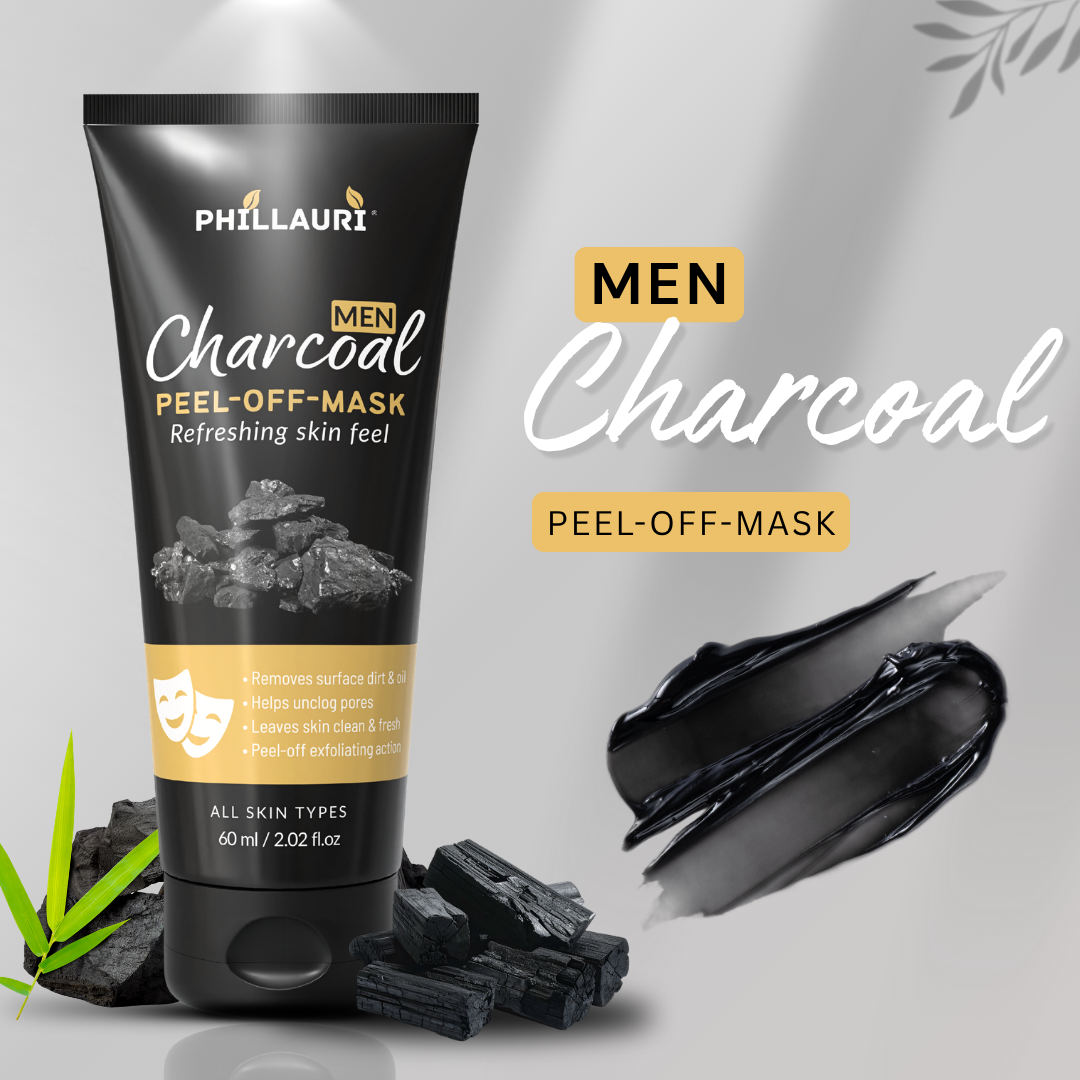 Phillauri Men Charcoal Peel-Off Mask – Refreshing Skin Feel, 60ml