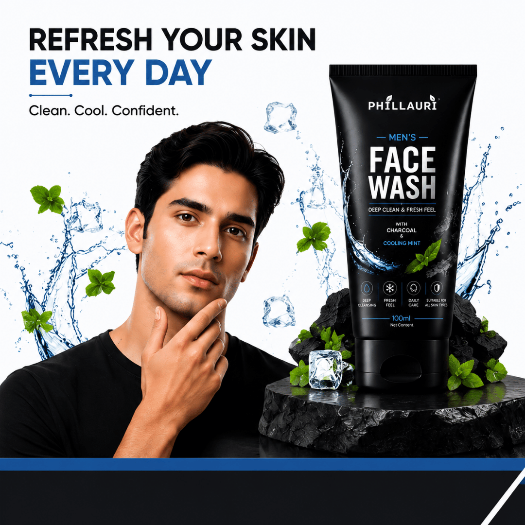 Phillauri Men's Face Wash – With Activated Charcoal & Cooling Mint