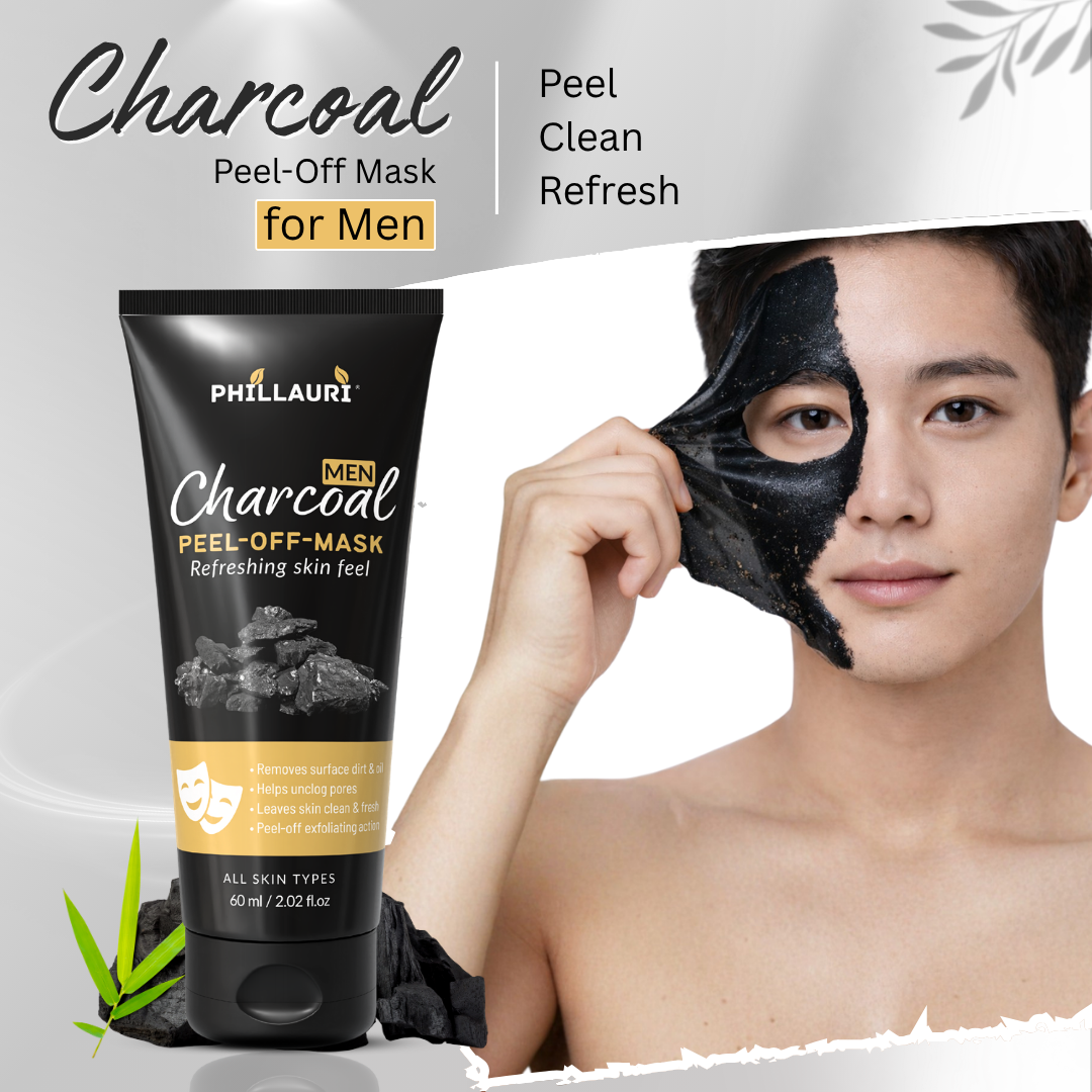 Phillauri Men Charcoal Peel-Off Mask – Refreshing Skin Feel, 60ml