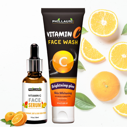 Phillauri Facewash For Skin Whitening, 60 ML + Face Serum, 30ML Combo