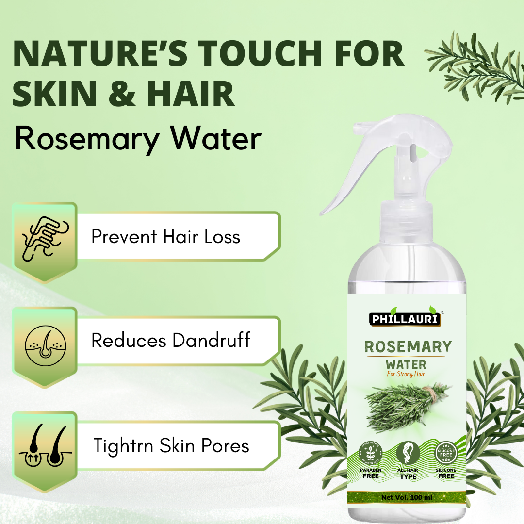 Phillauri Rosemary Water Spray for All Hair Types, Strengthens, Nourishes & Promotes Hair Growth
