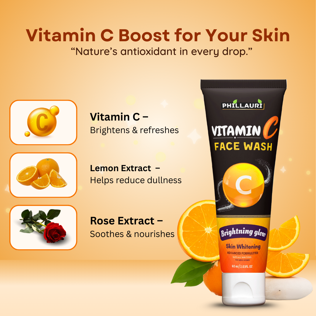 Phillauri Vitamin C Face Wash For Skin Whitening, 60ml