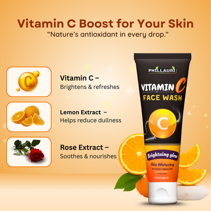 Phillauri Vitamin C Face Wash For Skin Whitening, 60ml
