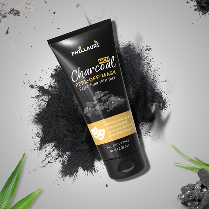 Phillauri Men Charcoal Peel-Off Mask – Refreshing Skin Feel, 60ml