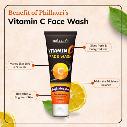 Phillauri Facewash For Skin Whitening, 60 ML + Face Serum, 30ML Combo