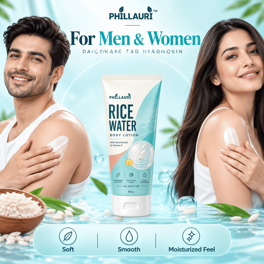 Phillauri Rice Water Body Lotion – With Rice Extract, Vitamin E & Aloe Vera