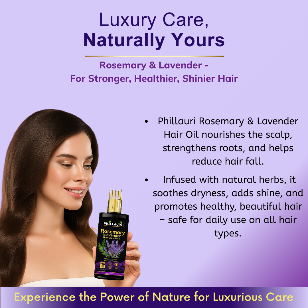 Phillauri Rosemary Lavender Hair Growth Oil, Paraben Free, 100ml