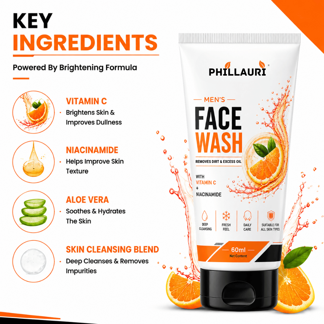 Phillauri Men's Face Wash – With Vitamin C & Niacinamide