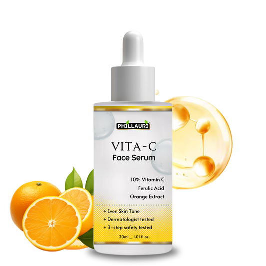 Phillauri 10% Vitamin C Face Serum With Hyaluronic Acid & Orange Ext For Skin Brightening