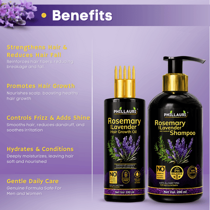 Phillauri Rosemary Lavender Hair Oil And Anti-dandruff Shampoo Combo