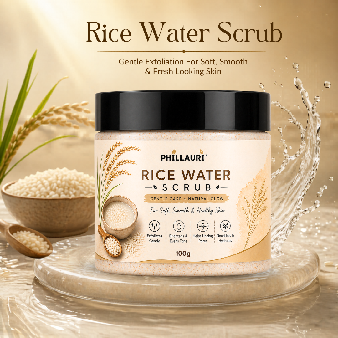 Phillauri Rice Water Scrub – Gentle Exfoliation & Natural Glow, 100g