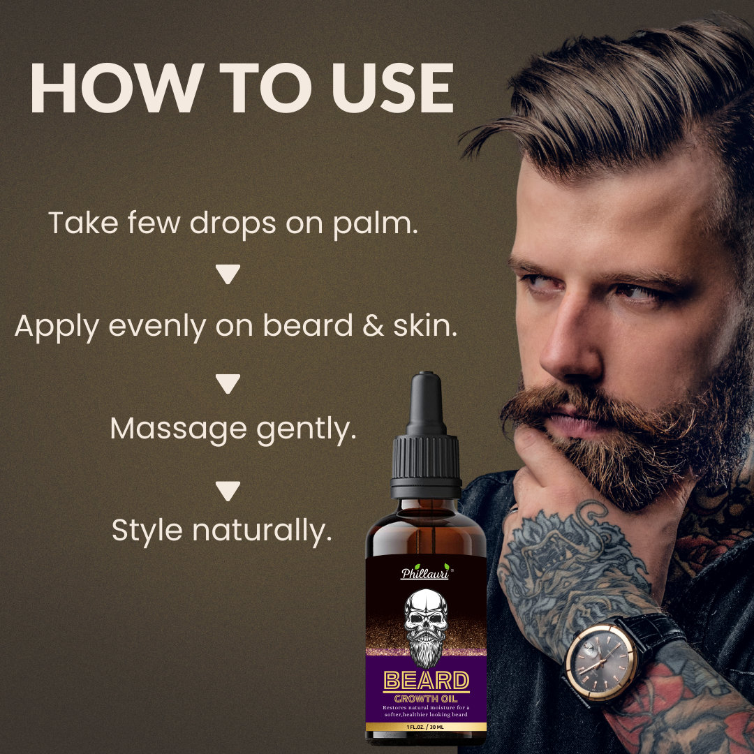 Phillauri Beard Growth Oil For A Softer, Healthier Looking Beard, 30ML