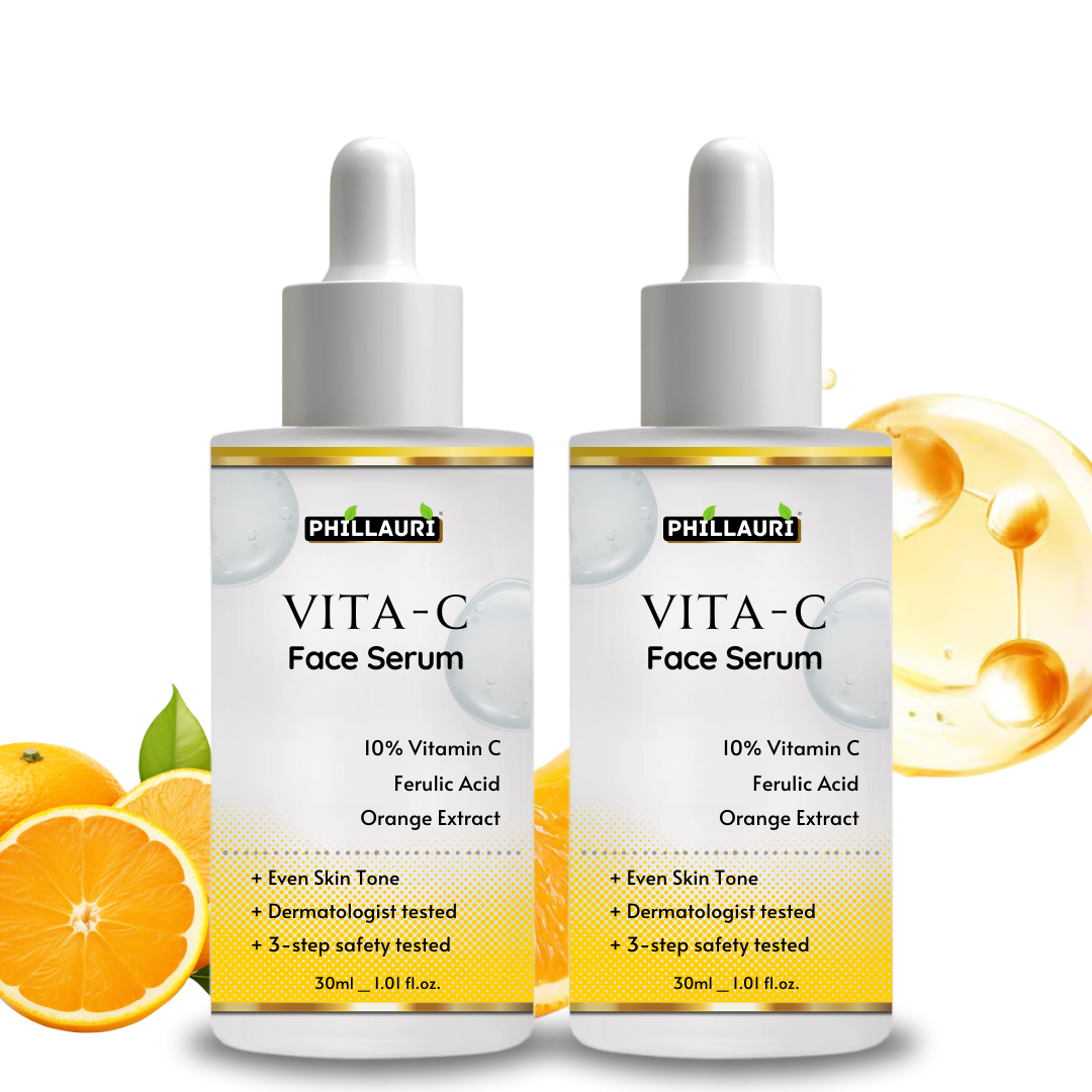 Phillauri 10% Vitamin C Face Serum With Hyaluronic Acid & Orange Ext For Skin Brightening