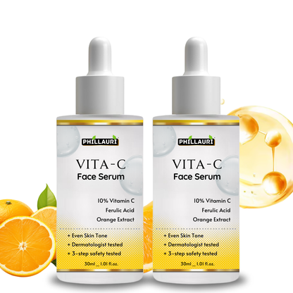Phillauri 10% Vitamin C Face Serum With Hyaluronic Acid & Orange Ext For Skin Brightening