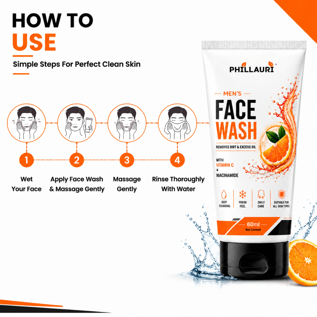 Phillauri Men's Face Wash – With Vitamin C & Niacinamide