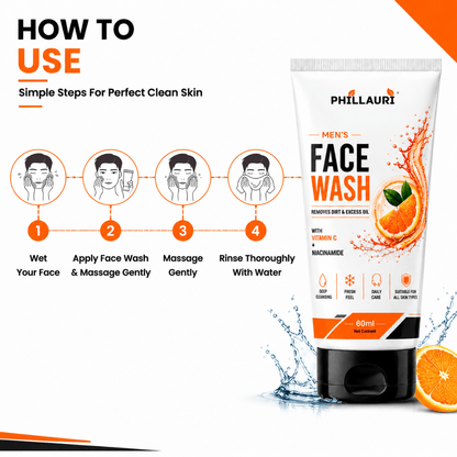 Phillauri Men's Face Wash – With Vitamin C & Niacinamide
