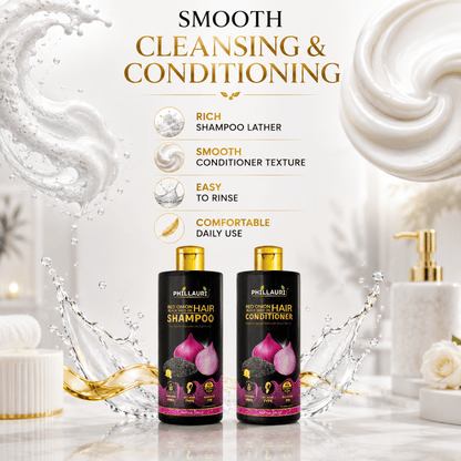 Phillauri Red Onion with Black Seed Oil Shampoo & Conditioner Duo
