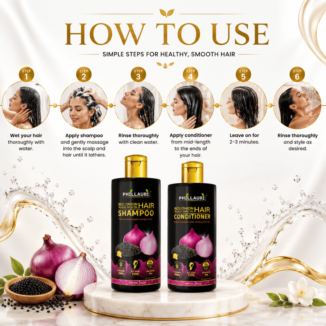 Phillauri Red Onion with Black Seed Oil Shampoo & Conditioner Duo