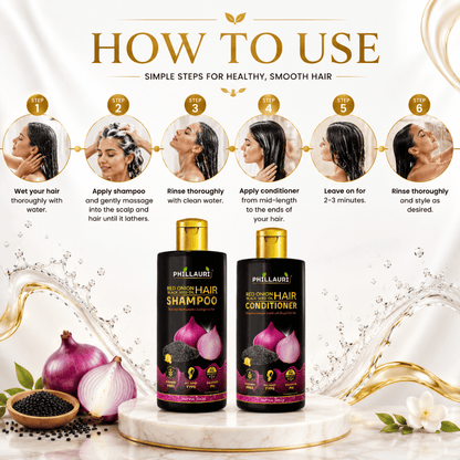 Phillauri Red Onion with Black Seed Oil Shampoo & Conditioner Duo