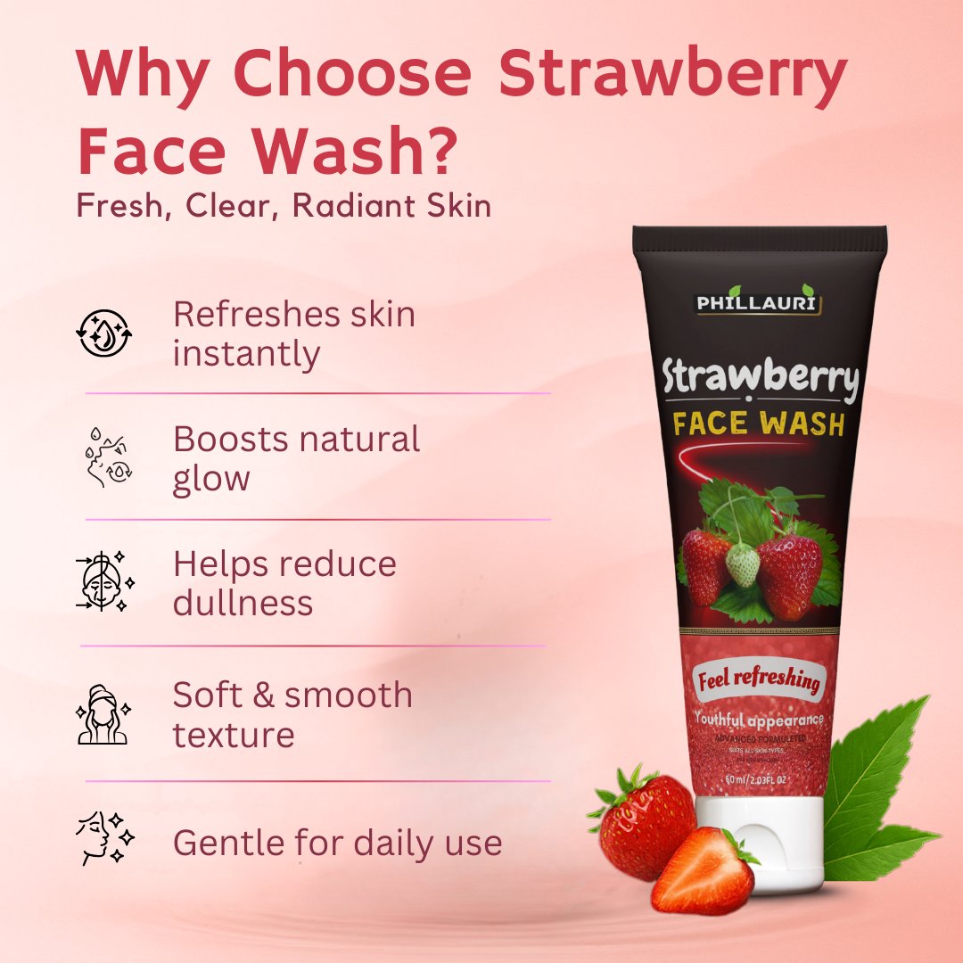Phillauri Strawberry Face Wash For Youthful Appearance, 60ml