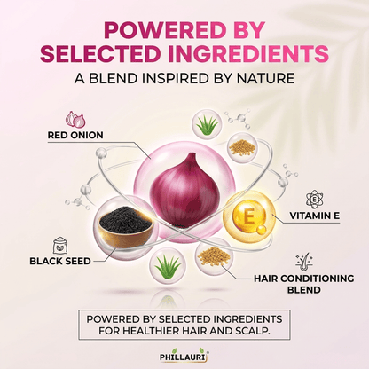 Phillauri Red Onion with Black Seed Oil Hair Oil, Shampoo & Conditioner Combo