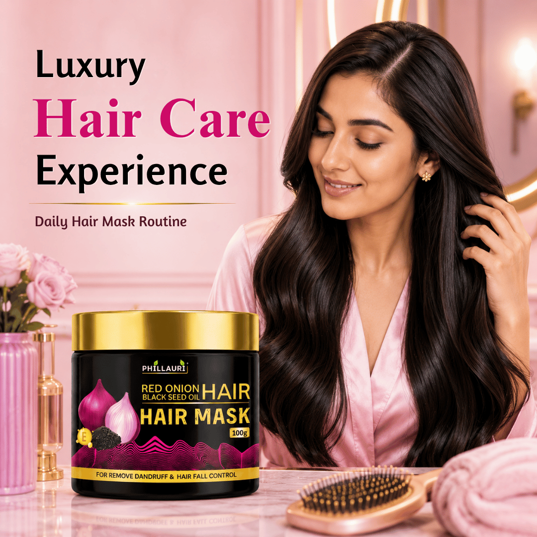 Phillauri Red Onion with Black Seed Oil Hair Mask – For Dandruff & Hair Fall Control