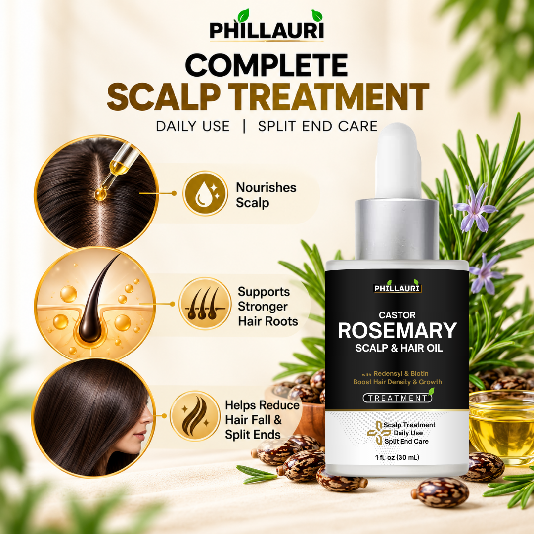 Phillauri Castor Rosemary Scalp & Hair Oil – With Redensyl & Biotin