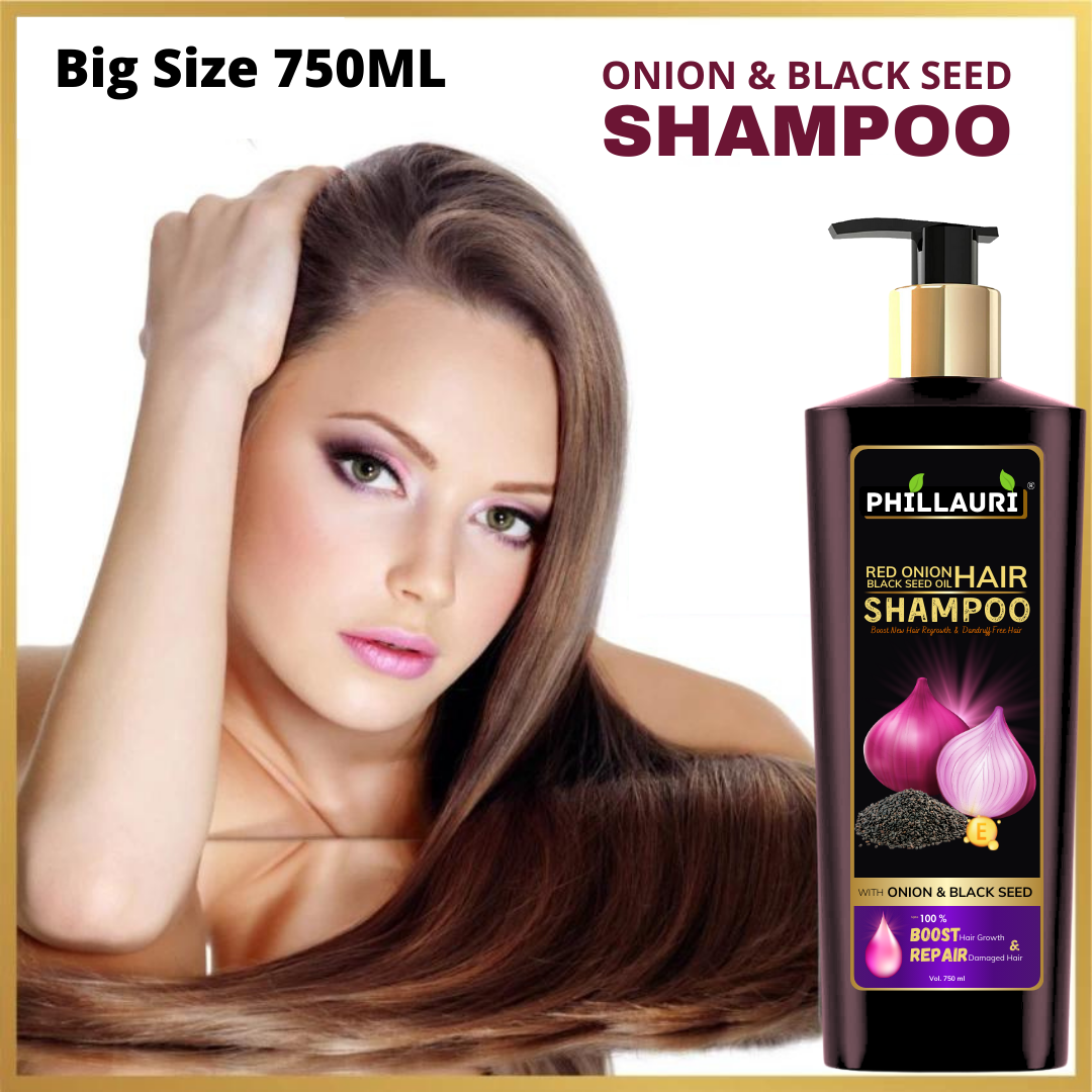 Phillauri Red Onion Black Seed Shampoo For Hair Growth, 750ml