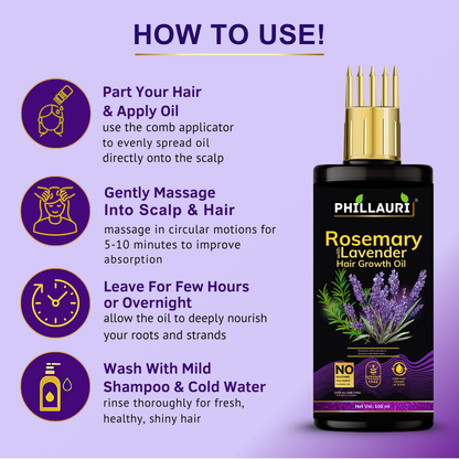 Phillauri Rosemary Lavender Hair Growth Oil, Paraben Free, 100ml