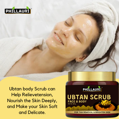 Phillauri Ubtan Tan Removal Face Scrub For Glowing Skin, 100g
