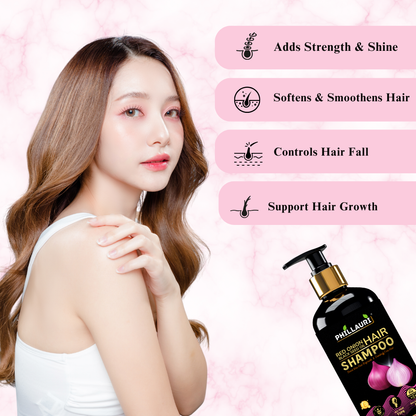 Phillauri Red Onion Black Seed Shampoo For Hair Regrowth, 300ML