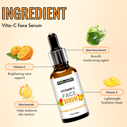 Phillauri Vitamin C Face Serum For Radiant, Soft And Even Skin Tone, 30ml