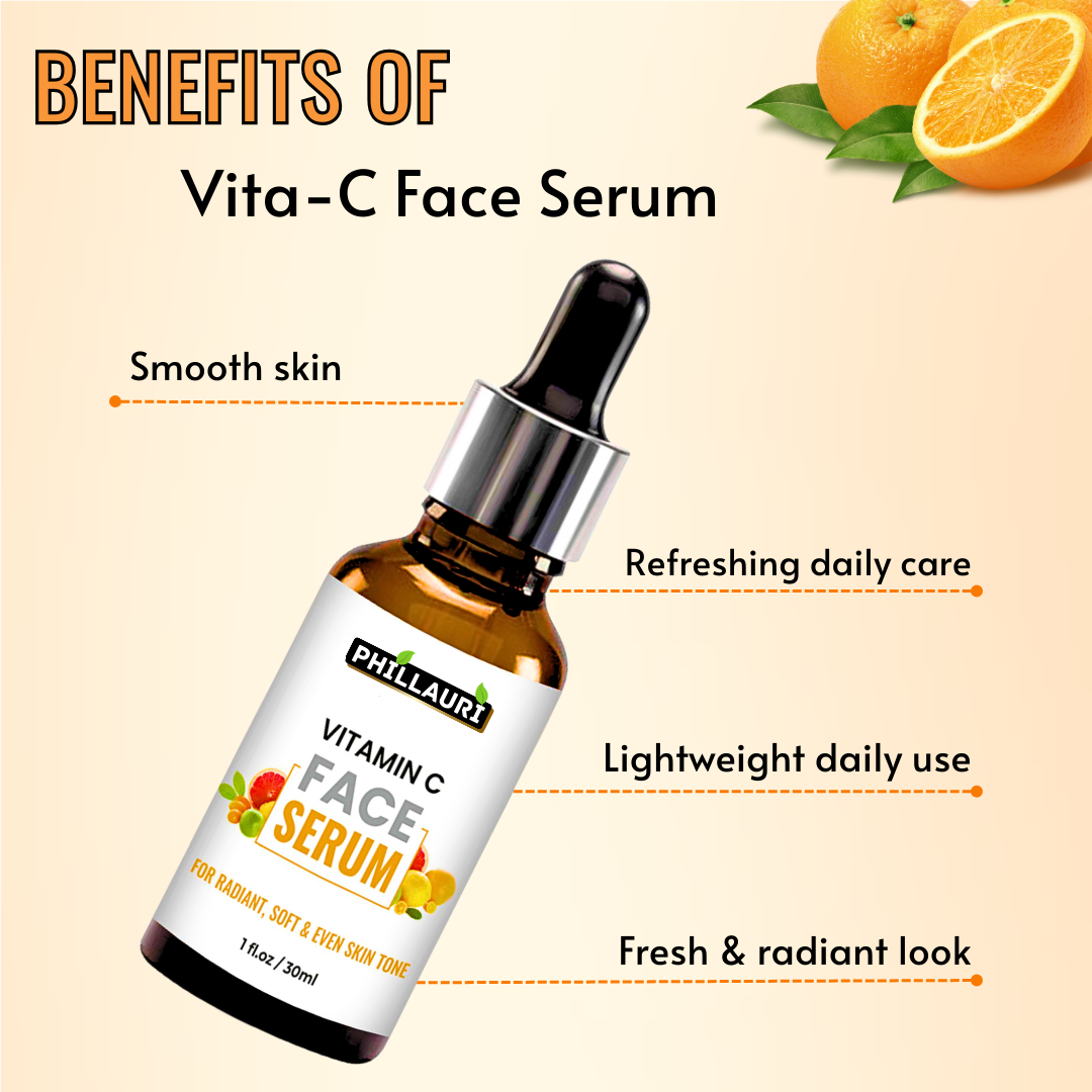 Phillauri Vitamin C Face Serum For Radiant, Soft And Even Skin Tone, 30ml